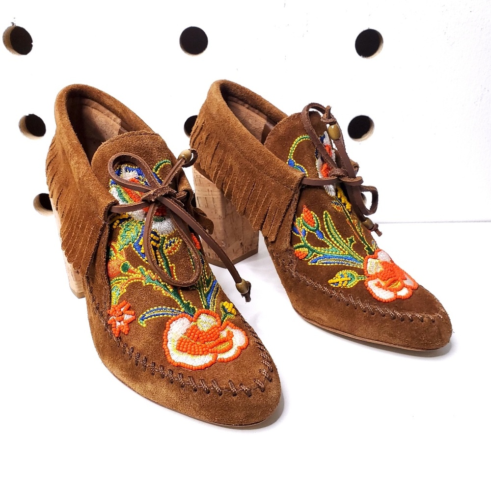 Tory Burch Huntington Beaded Moccasin Booties